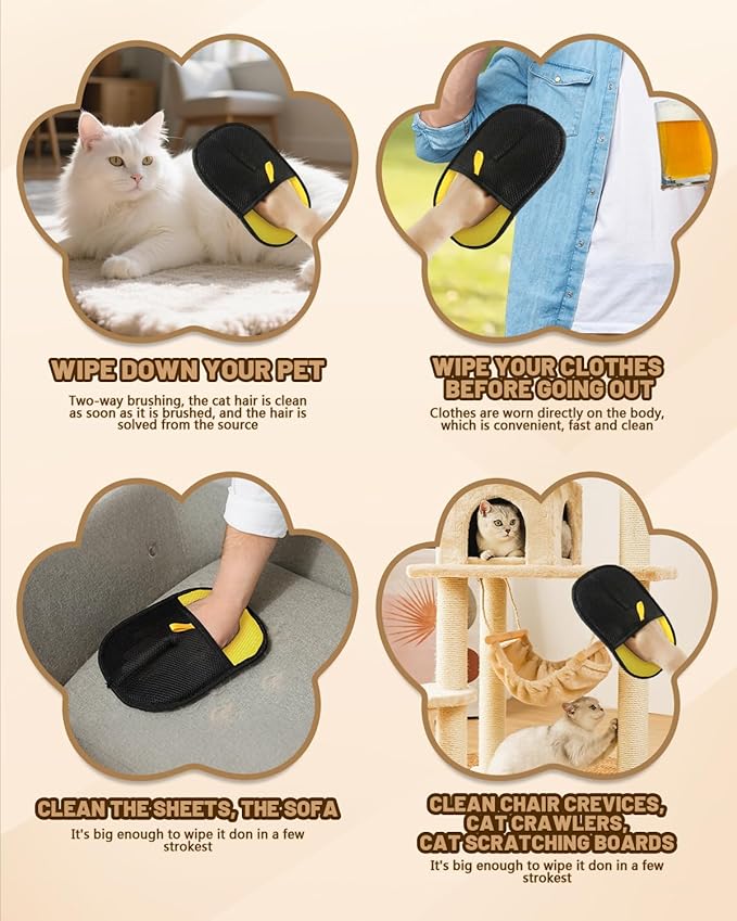 2Pcs Electrostatic Pet Hair Remover Glove for Dogs & Cats Newly Upgraded 2-in-1 Reusable Electrostatic Pet Hair Remover Tool Multipurpose Grooming and Massage Gloves for Clothing Couch Carpet Car Seat