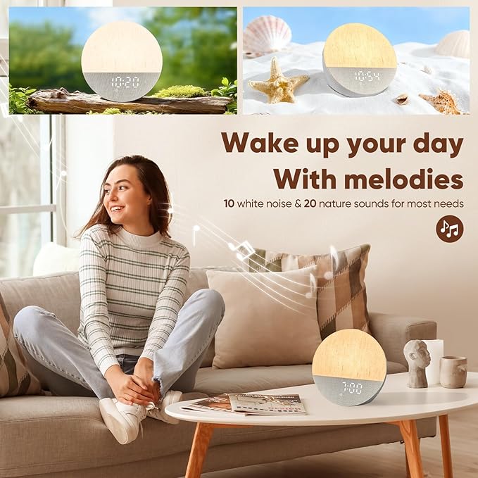 Stillstorm Sunrise Alarm Clock, Sound Machine, Fabric Dimmable Night Light