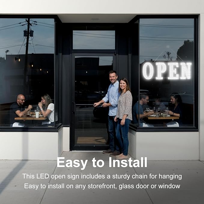 30" x 10" Large LED Open Sign