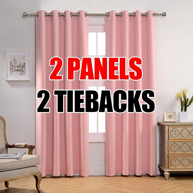 MIUCO Room Darkening Soild Grommet Blackout Curtains