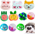 10 Pcs Hedgehog Pet Toys Small Animal Accessories for Hedgehogs Enrichment Toys Cage Ball Bell Toy Hedgehog Supplies Exercies Interactive Plush Toy