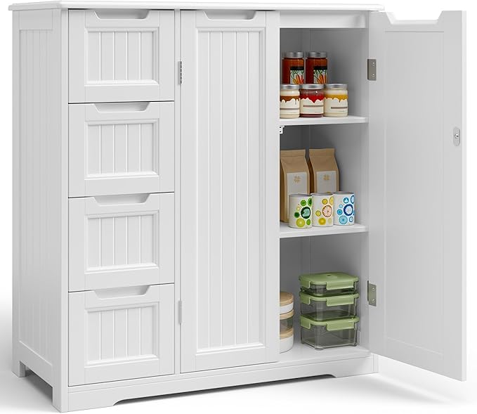 Gizoon Storage Cabinet, Bathroom Floor Cabinet, Kitchen Pantry, Side Storage