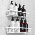 2025 New Adhesive Shower Caddy, Shower Shelves with 16 Hooks, White 2 Pack