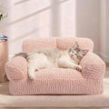 KHONSU PET Orthopedic Cat Sofa Bed - Large Plush Pet Couch for Indoor Cats, Washable Fluffy Dog & Kitty Lounge Chair with Removable Cover, Supportive Comfy Bed,30 Inch Pink