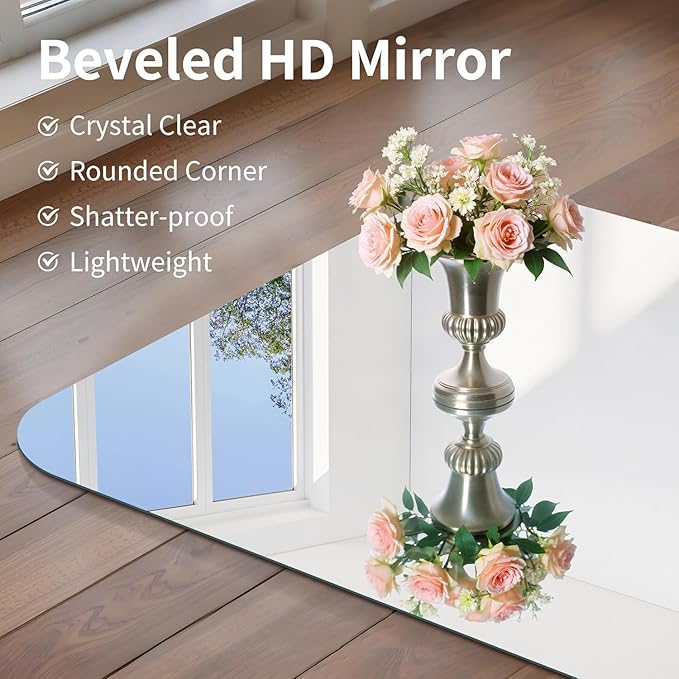 CILIBER Frameless Wall Mirror, HD Shatterproof Vanity Mirror