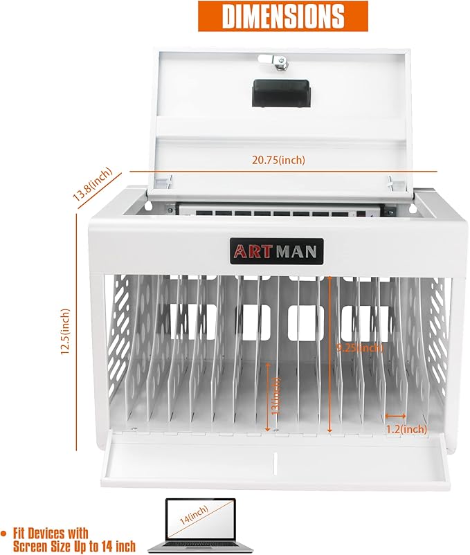 16 Device Wall-Mount Charging Station