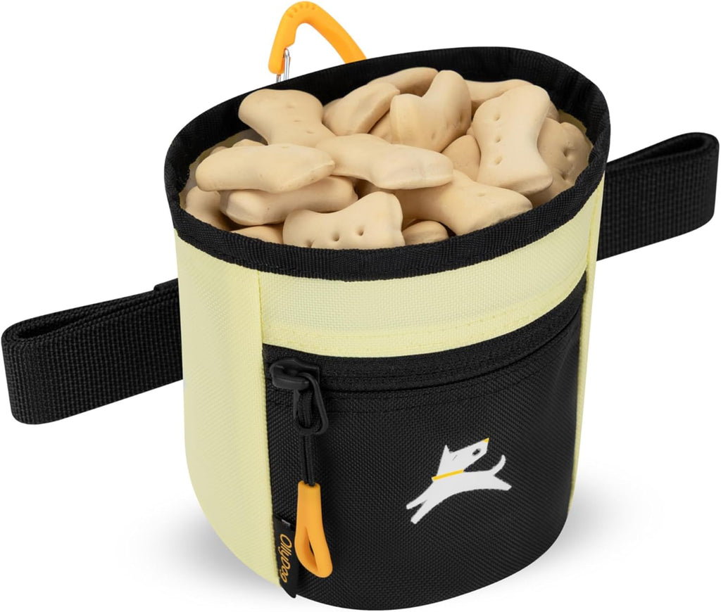 OllyDog Goodie Treat Bag, Dog Treat Pouch, Waist Belt Clip for Hands-Free Training, Magnetic Closure, Dog Training and Behavior Aids, Three Ways to Wear (Sol)