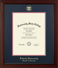 Liberty Divinity Gold Embossed Diploma Frame, 13 X 17, Cherry | Liberty University, School Of Divinity, Fits 13 X 17 Diploma, Vertical, Navy And Red Mats, Gold Embossed Official Seal