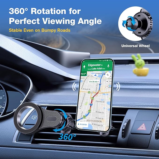 Car Mount, Magnetic Car Phone Holder Vent, Truck Accessories Gifts for Men Women Him Her, Applies to for iPhone Samsung Android
