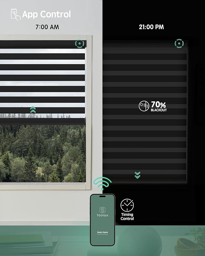 Yoolax Motorized Zebra Blinds Compatible