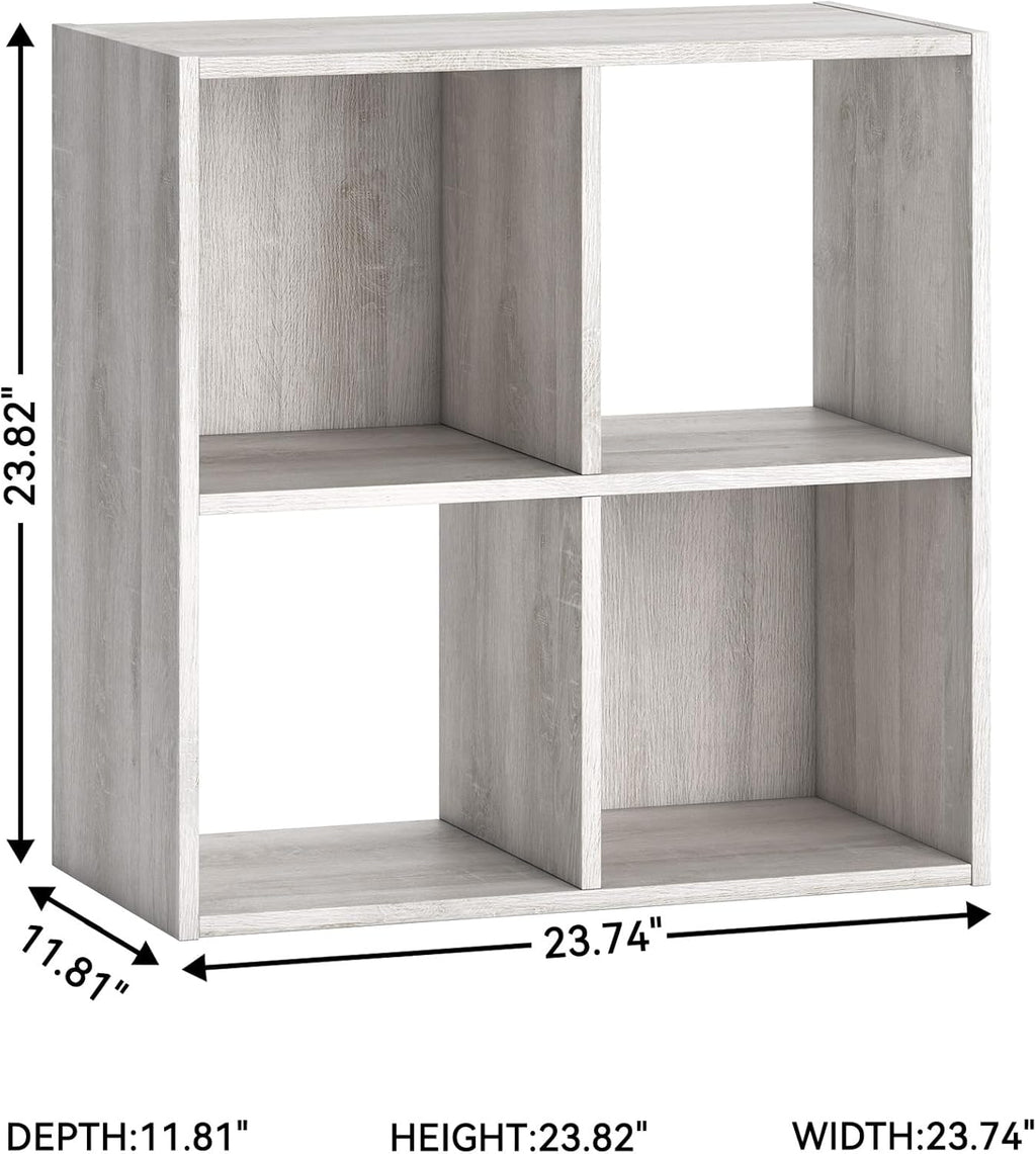 Signature Design by Ashley Paxberry Coastal 4 Cube Storage Organizer or Bookcase, Whitewash