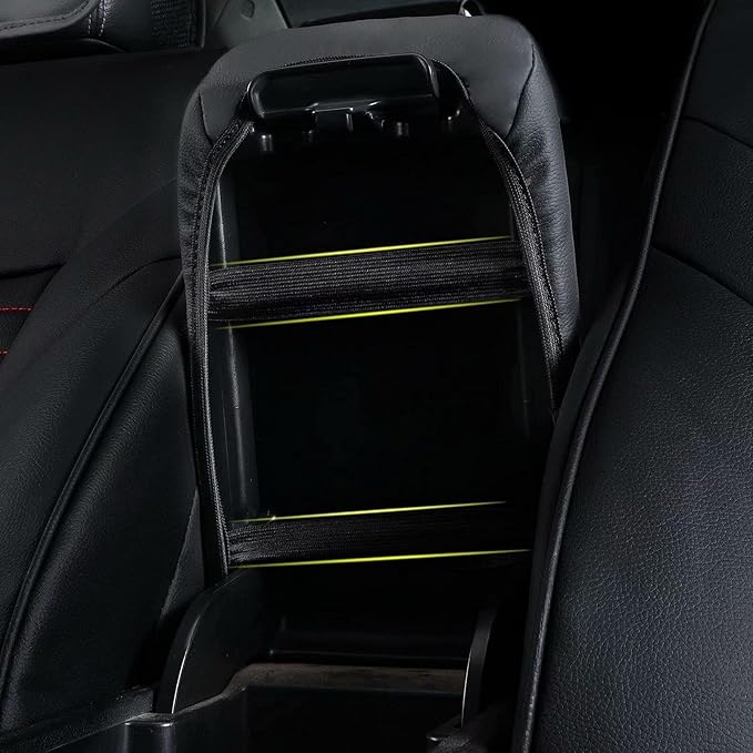 AOMSAZTO Console Covers for 2010-2017 Chevrolet Equinox Armrest Covers for Chevrolet Equinox Leather Foam Memory Black
