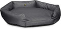 K9 Ballistics Tough Ripstop Oval Bolster Dog Bed, Calming Round Den Shape, Scratch Resistant, Machine Washable - Small, Titanium Premium Finish