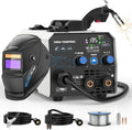 AZZUNO 135A MIG Welder Machine 110V, 3 in 1 Welder with Flux Core Gasless MIG/Lift TIG/Stick Welding Machine with Auto Darkening Welding Helmet, Portable Wire Feed Welder