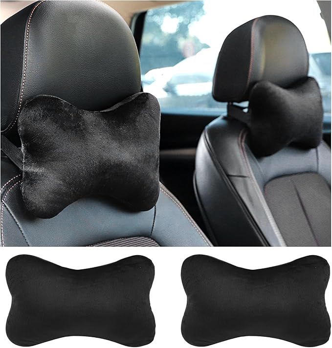 2PCS Car Headrest Pillow,Soft & Comfortable Car Neck Pillow for Driving Fatigue Relieve,All-Season Universal Cars Head Rest Pillows Automotive Interlor Accessorles for Cars,SUVs