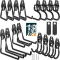 18 Pack Heavy Duty Garage Hooks, Utility Wall Mounted Storage System, with Anti-Slip Coating Hanger, for Hanging Power and Garden Tools, Ladders, Bikes, Ropes and Bulk Items