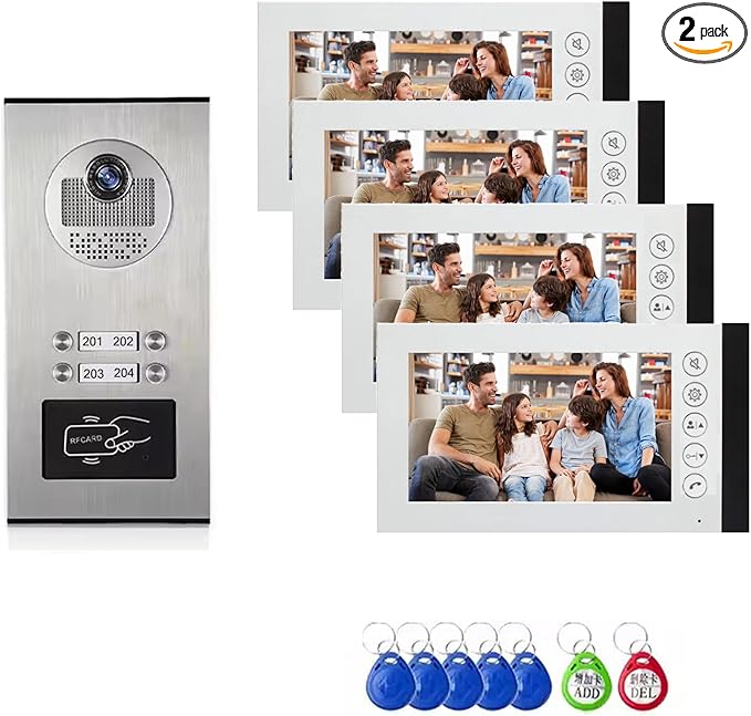 ANJIELO SMART Wired Video Multifamily Apartment Intercom System,