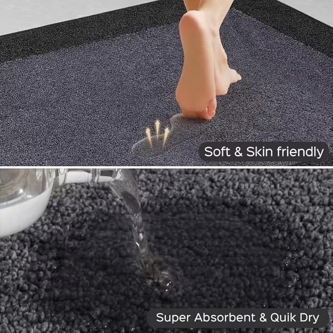 DOMUSTEX Machine Washable Runner Rug 32" x 96", Non Slip Kitchen Mat for Floor, Absorbent Entryway Rug for Kitchen, Bedroom, Living Room, Hallway, Door (Roll Packing)