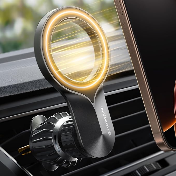 MAGIC JOHN for iPhone 17 Pro Max MagSafe Car Mount, Air Vent Phone Holder Car, [Super Magnetic] Magnetic Car Phone Mount Dash, Cell Phone Holders for Your Car Accessories fit iPhone 16 15 14 13