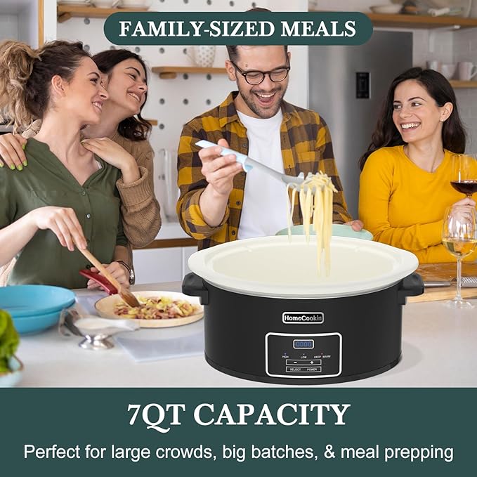 HOMECOOKIN 7-Quart Programmable Slow Cooker