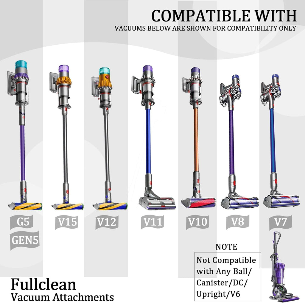 Brush Mount Holder Organizer Attachment Kit for Dyson Gen 5 V15 V12 V11 V10 V7 V8 Absolute Detect Torque Drive Cyclone Cordless Handheld Vacuum Cleaner