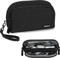 Electronics Organizer Travel Case - Portable Tech Bag, Portable Charger Organizer, All-in-One Storage Bag for Charging Cable, USB Cords, Black, Double Layer