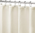 MISS SELECTEX Fabric Shower Curtain, Hotel Quality Waffle Weave Shower Curtain- Spa,Heavy Duty Waffle Shower Curtain for Bathroom/Shower, Machine Washable, Water Repellent,108x72,Beige