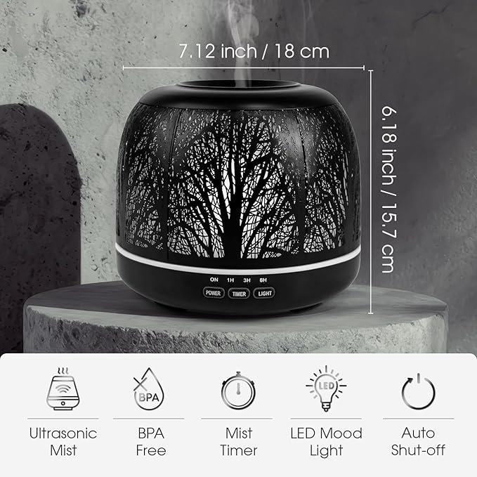 ARVIDSSON 500ml Essential Oil Diffuser, Metal Diffusers