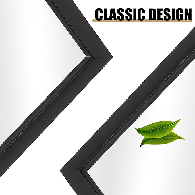 Black Bathroom Mirror for Wall, 30x40 Inch Rectangle Mirrors