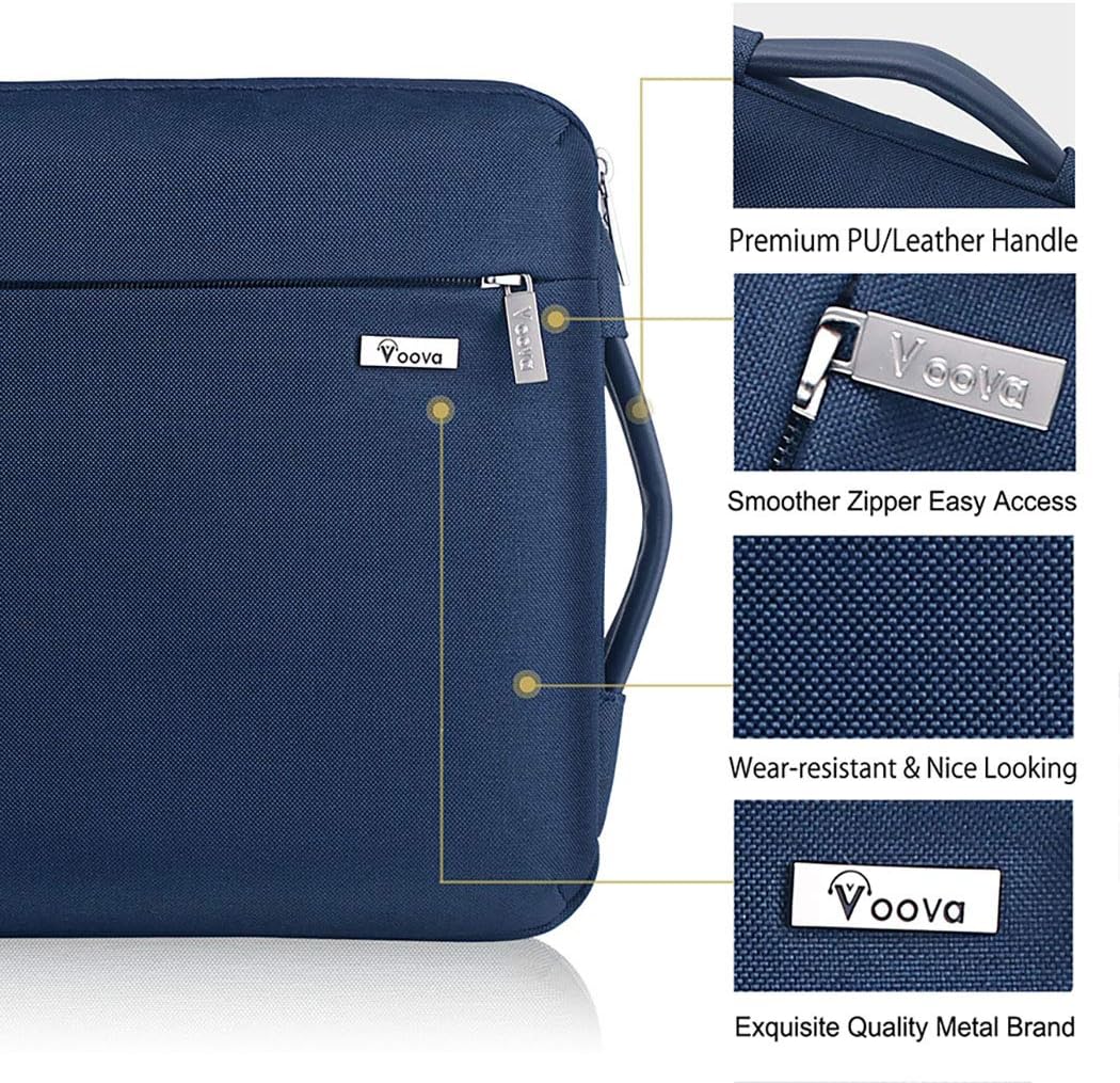 Voova Laptop Sleeve Case 13 13.6 Inch with Handle, 360°Protective Waterproof Slim Computer Bag Cover Compatible with MacBook Air 13 M1/M2/M3/M4 2020-2024, MacBook Pro 13, IPad Air/Pro 13, Blue