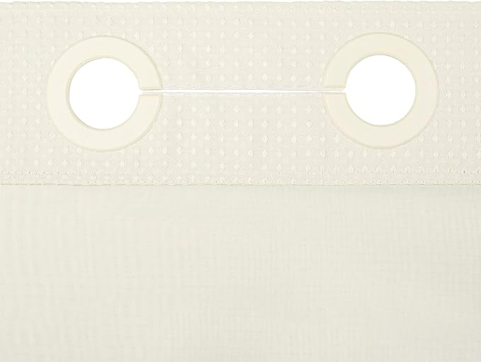 River Dream Heavyweight No Hooks Required Dotted Waffle Weave Shower Curtain with Snap in Liner - 71W x 74H,Hotel Grade,Spa Like Bath Curtain,Cream