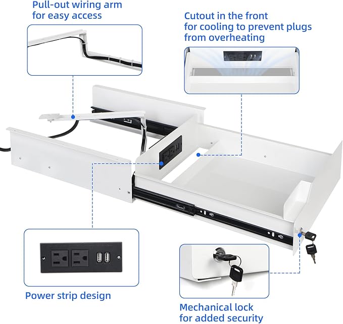 Lumil Under Desk Mounted Drawer Lockable