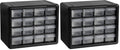 Akro-Mils 16-Drawer Plastic Storage Cabinet | 10-1/2 x 6-1/2 x 8-1/2 Inch | Black | Model 10116 | Garage Organization