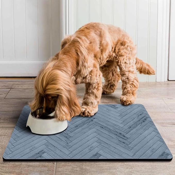 Dog Food Mats for Floors Absorbent, Pet Cat Food Mat - Quick Dry Dog Bowl Mats for Food and Water, Eco-Friendly Boho Pet Supplies