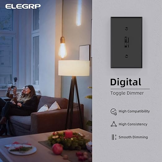 ELEGRP Digital Toggle Dimmer Switch