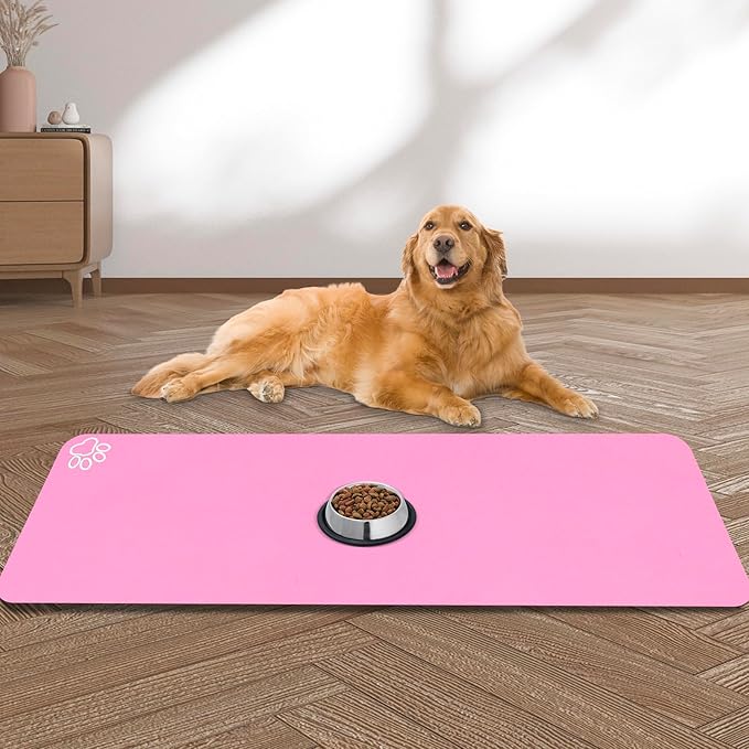 Large Pet Feeding Mat, Absorbent Quick Dry Dog Mat for Food and Water Bowl, Non Skid Cat Bowl Mat, No Stains for Pet Water Dispenser Pet Supplies for Messy Drinkers