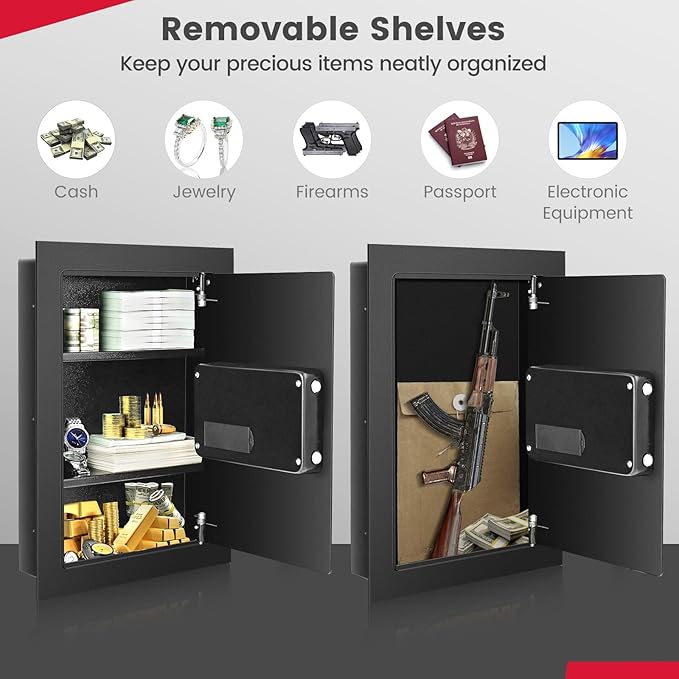S AFSTAR Wall Safe Box, Electronic Digital Safe Box