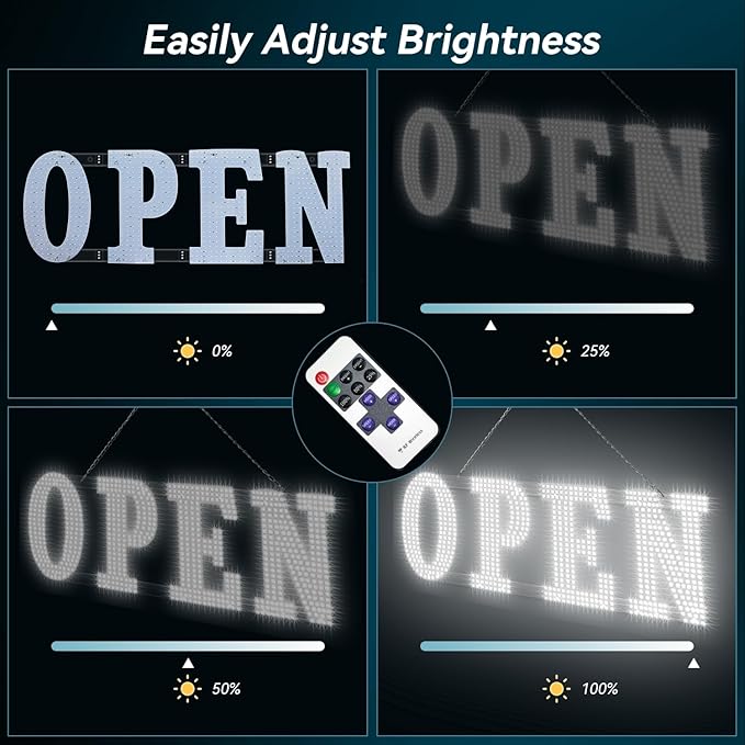 30" x 10" Large LED Open Sign