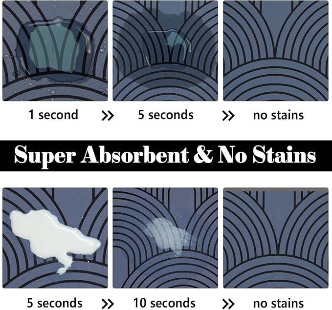 Dog Food Mats for Floors Absorbent, Pet Cat Food Mat - Quick Dry Dog Bowl Mats for Food and Water, Eco-Friendly Boho Pet Supplies