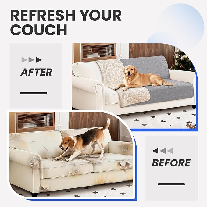 CYCMACO Waterproof Dog Bed Cover Pet Blanket, Soft Couch Cover for Dogs Washable, Non-Slip Dog Blanket Protect Furniture Couch Sofa Car for Puppy Large Dogs Cat (30x70 Inch, Light Grey)