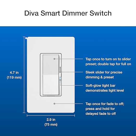 Lutron Diva Smart Dimmer Light Switch 3-Way Kit