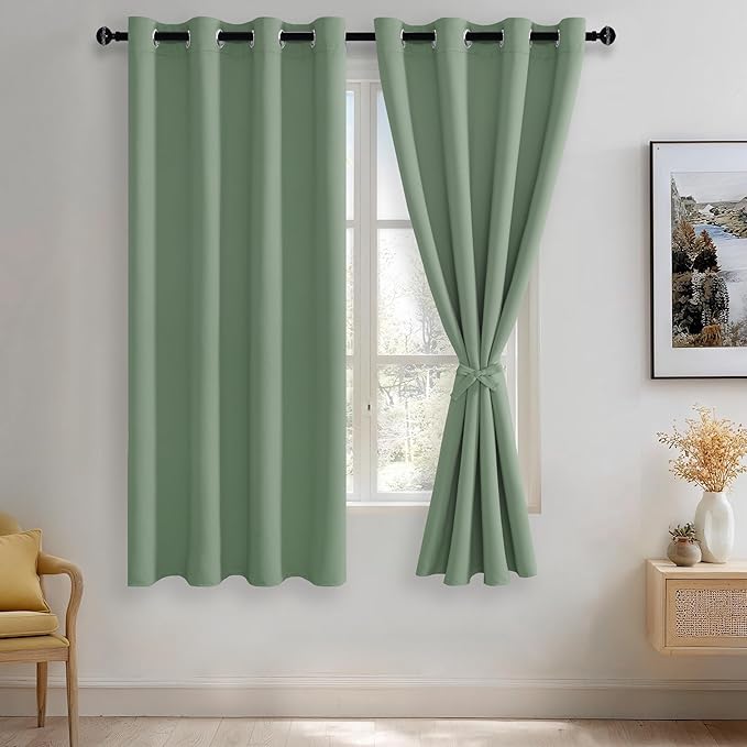 JIUZHEN Light Sage Blackout Curtains