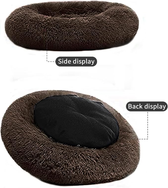 Nisrada Dog Bed for Small Medium Large Dogs, 24 inch Calming Dogs Bed, Washable-Round Cozy Soft Pet Bed for Puppy and Kitten with Slip-Resistant Bottom