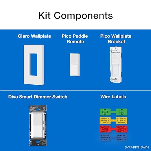 Lutron Diva Smart Dimmer Light Switch 3-Way Kit
