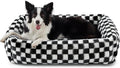 JOEJOY Dog Bed Medium Size Dog, Rectangle Washable Orthopedic Corduroy Fleece Pet Bed with Removable Zipper Cover, Cute Soft Calming Puppy Bed with Non Skid Bottom