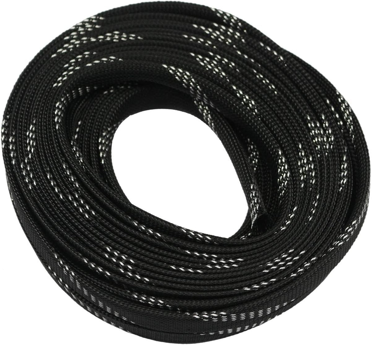 30ft PET Expandable Sleeving Wire Cable Sleeve (1/3", Silver&Black)