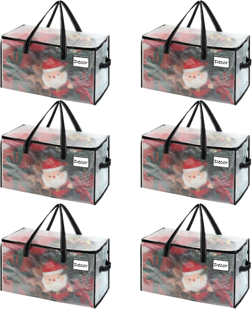 VENO 6 Pack Moving Bags, Comforter and Blanket Storage Bags for Closet, Moving Boxes, Boxes with Lids Alternative, College Dorm Packing Supplies, Foldable Heavy-Duty Tote with Window (Clear, 6 Pack)