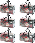 VENO 6 Pack Moving Bags, Comforter and Blanket Storage Bags for Closet, Moving Boxes, Boxes with Lids Alternative, College Dorm Packing Supplies, Foldable Heavy-Duty Tote with Window (Clear, 6 Pack)