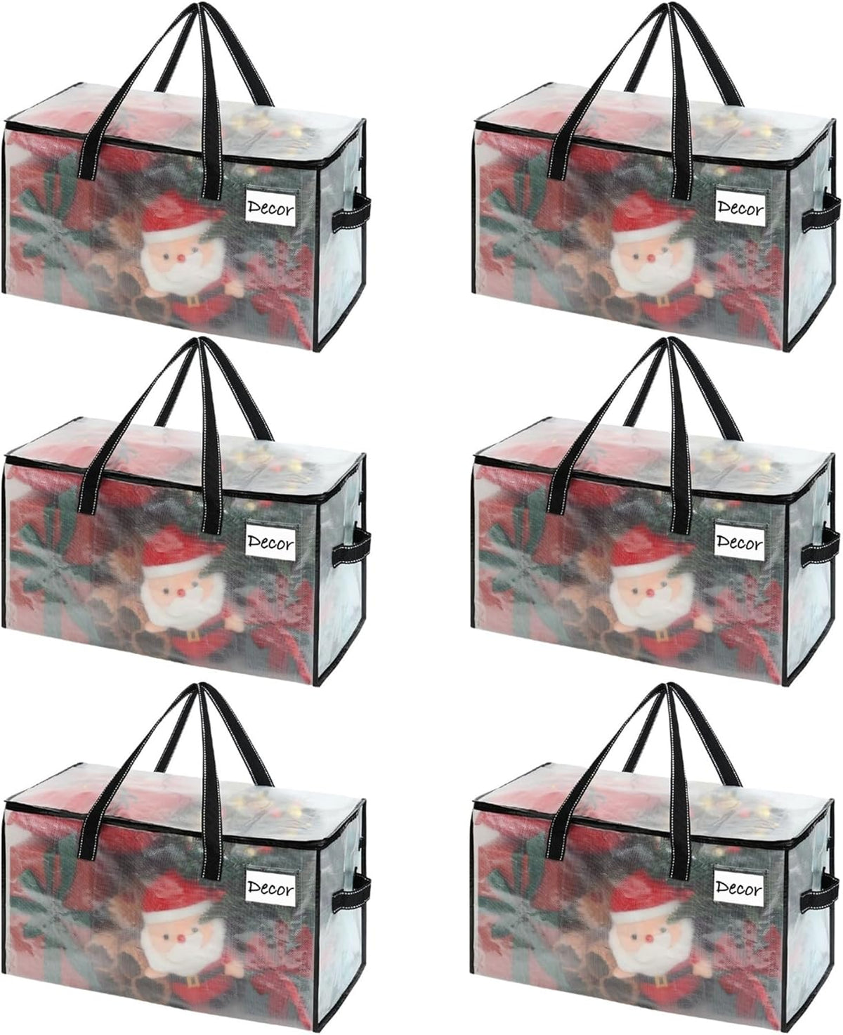 VENO 6 Pack Moving Bags, Comforter and Blanket Storage Bags for Closet, Moving Boxes, Boxes with Lids Alternative, College Dorm Packing Supplies, Foldable Heavy-Duty Tote with Window (Clear, 6 Pack)