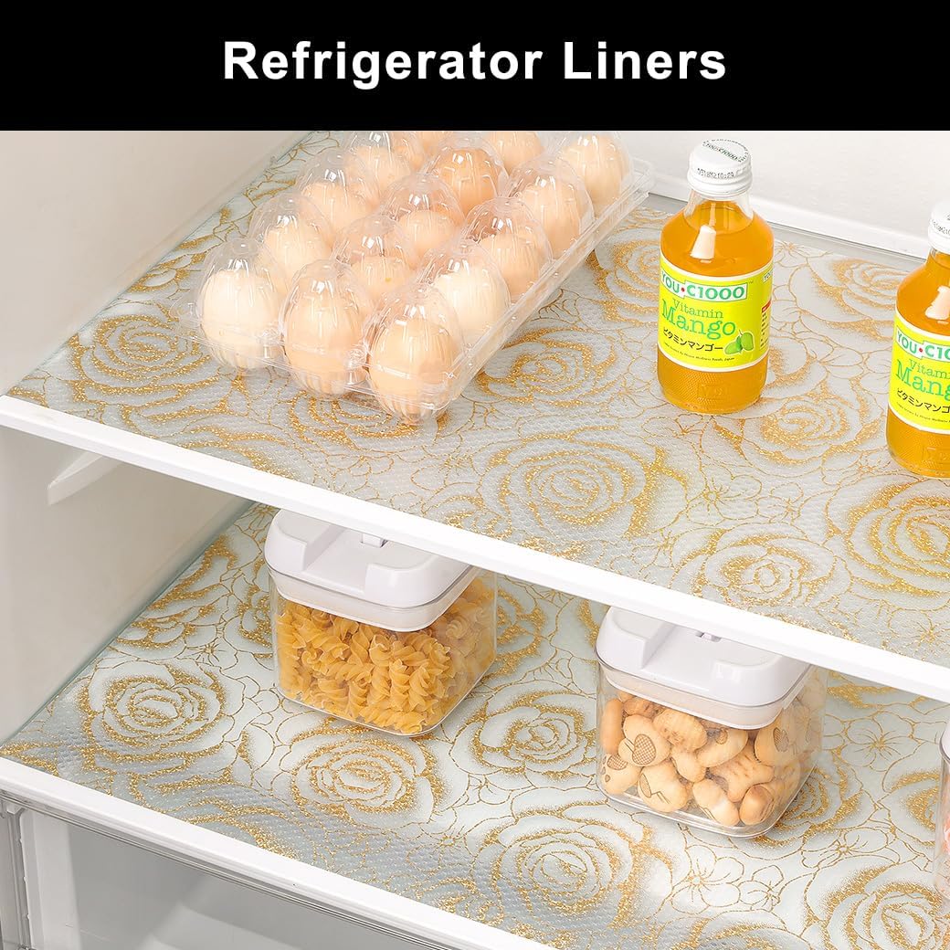 Cooyes Shelf Liner – Premium Non-Adhesive Cabinet & Drawer Liner for Kitchen – Waterproof Shelf Paper with Modern Pattern – Durable EVA Cabinet Mat – Easy to Cut （17.5" W x 197" L）